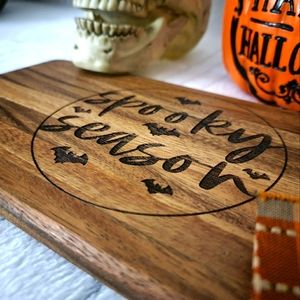 'Spooky Season' Acacia Cutting Board | Halloween Decor | Laser Engraved